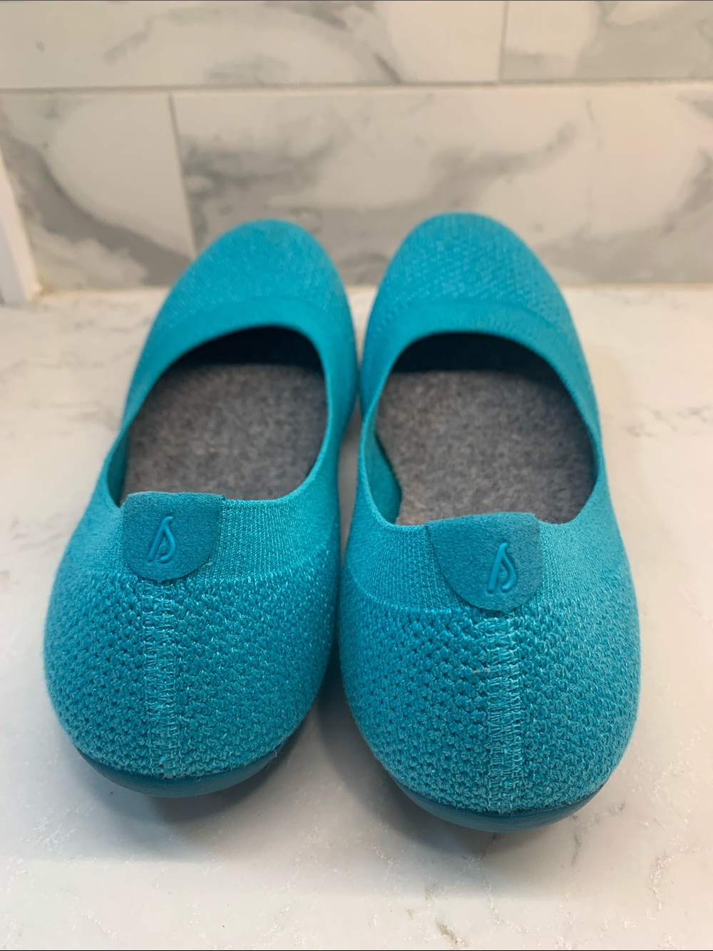 Allbirds Tree Breezers Knit Turquoise Ballet Shoes Size 7.5 - Picture 7 of 8